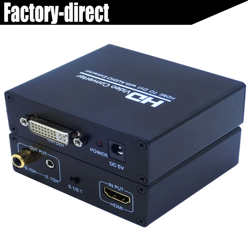 HDMI to DVI audio&video converter splitter HDMI in DVI out with power