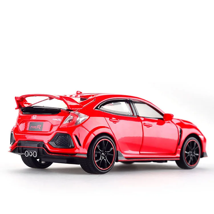 Весы Honda Civic Type R 1/32 литой Сплав вытяните заднюю крышку автомобиля коллекционные
