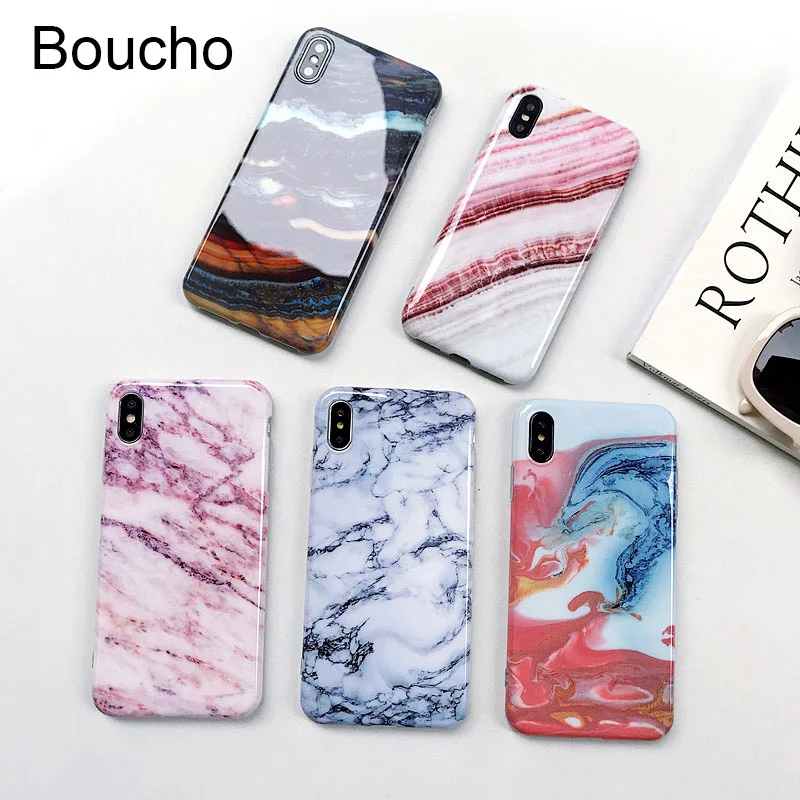 

Boucho Luxury Colorful Marble Phone Case For iPhone 8Plus 7Plus X XS MAX XR Cases For iPhone 6 6S 7 8 Plus Case Cover Coque
