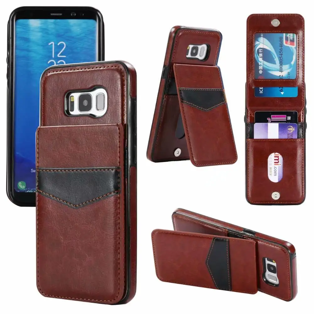 

Retro Leather Case For Samsung Galaxy S9 S8 Plus Flip Wallet Case Card Holders Vertical Cover For Samsung Note 9 S6 S7 Edge Bag