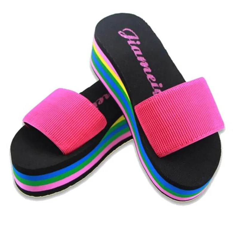 flip flops with rainbow sole