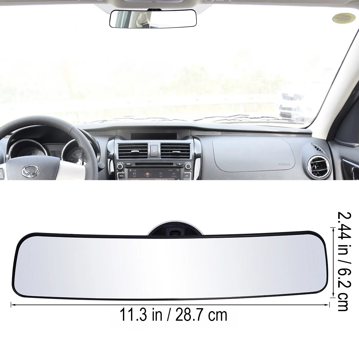 Universal Panoramic Rear View Mirror with Suction Cup Wide Angle