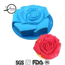 

29*5.8cm big rose flower shape silicone wedding cake baking mold kitchen bakeware accessories