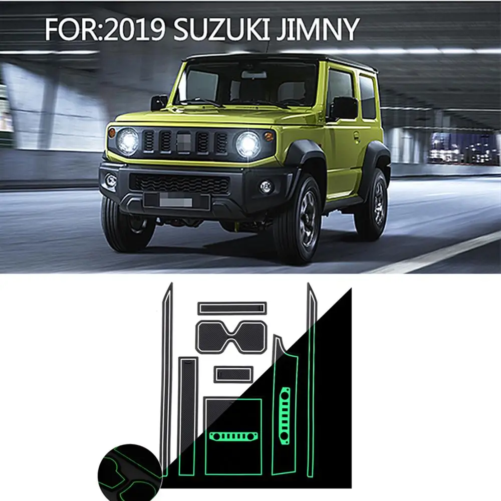 

2019 for Suzuki JIMNY JB64W Door Slot Modified Water Coaster Storage Box Pad Red/White/Black Car Interior Accessories 8pcs/1set
