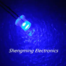 100 шт 3 мм плоский верх суперяркий синий широкоугольный светодиод рассеянный противотуманный синий свет