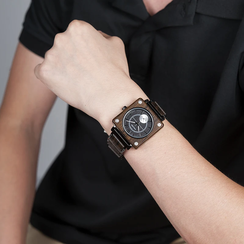 BOBO BIRD Top Luxury Wood Watches Men Quartz Wristwatch Timepiece New Design Best Gift relogio masculino In Gift Box L-R14