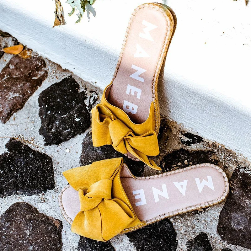 

WENYUJH 2019 Women Summer New Slippers Bow Summer Sandals Slipper Indoor Outdoor Flip-flops Beach Shoes Female Fashion Shoes