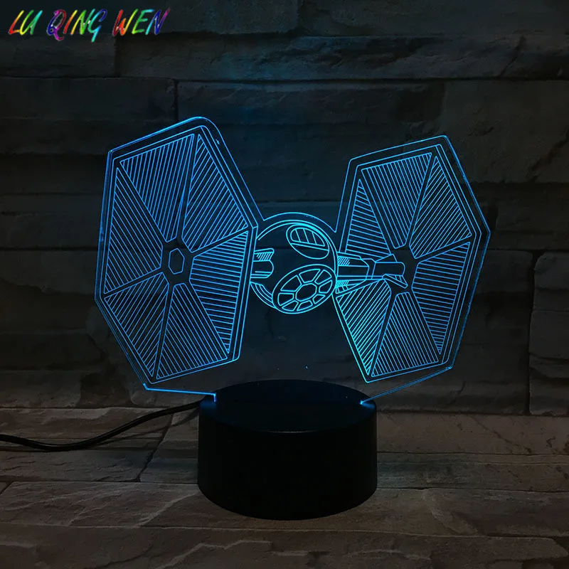 Novelty Lights Star Wars TIE Fighter TIE/LN Boy Child Kid Gift Room Decoration Lamp Evil Eyes Starship 3d Led Night Light Lamp