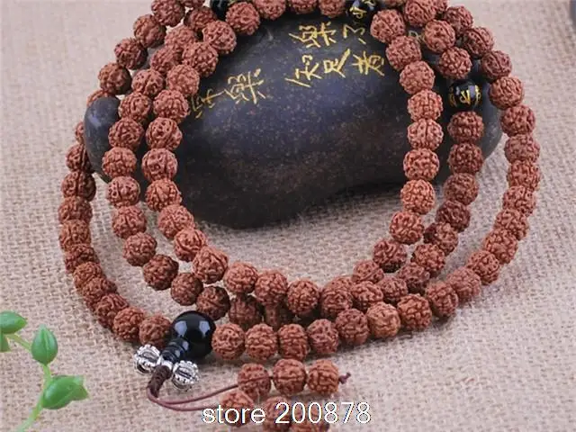 Тибетские 108 бусин семена Бодхи Kingkong молитвенные бусы Mala 8 мм индийские четки bodhi