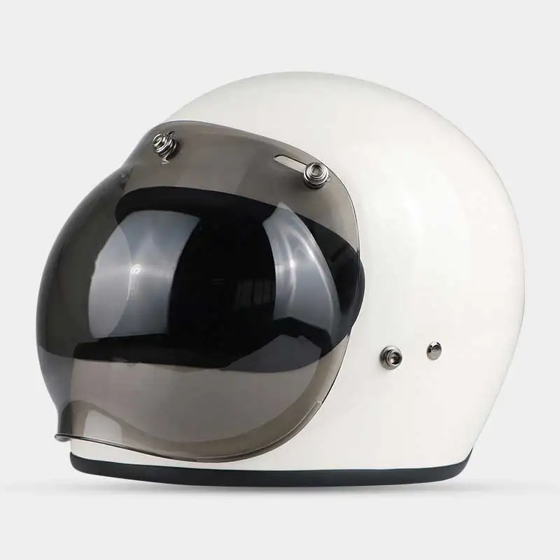 VECCHIO Полнолицевая винтажная гоночная мотоциклетная реактивный шлем для мотокросса Casco Capacete Jet Ретро волоконный стеклянный шлем - Цвет: bubble visor