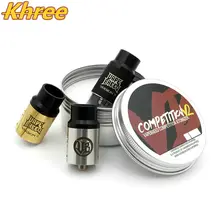 Khree E-cig vaoporizer Конкуренции V2 RDA Филиппины Двойной Пост Распылитель 6 Катушки Отверстия Регулируемый Поток Воздуха С Широким Отверстием Потека