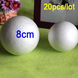 

8cm 20pcs/lot Styrofoam Foam Christmas Ball School Arts & Crafts Smooth Polystyrene Decorations