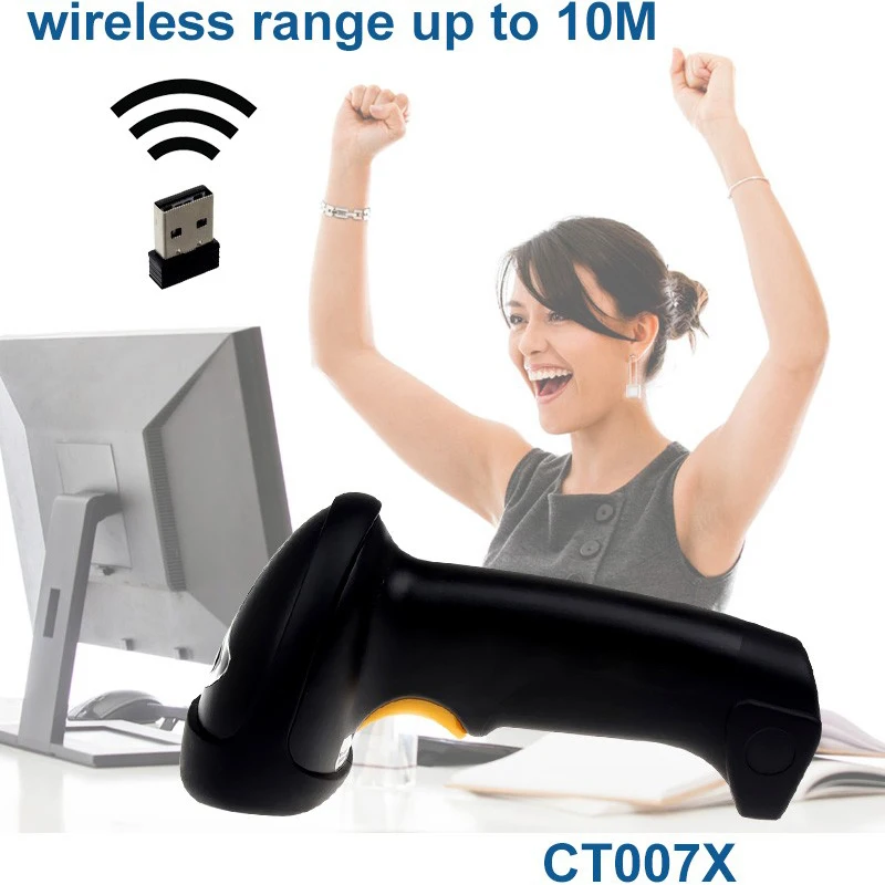 CT007X 2.4G اللاسلكية 1D الباركود ماسحة السيارات تحسس المحمولة USB السلكية و 2.4G اللاسلكية 1D الباركود قارئ الماسح الضوئي المحمولة