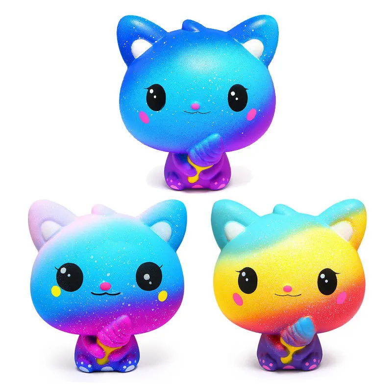 

Nieuwe Galaxy Ijs Kat Kitty Squishy Langzaam Stijgende Jumbo Band Squeeze Scented Brood Cake Speelgoed Gift Kid Fun 11*11*7 CM E
