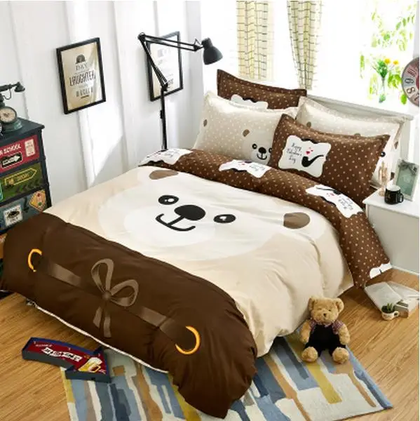 

Free shipping 3pcs 4pcs Big cartoon version bedding four m1.8 1.5 meters 2 sheet bedding bag 2.0 4 students dormitory three-