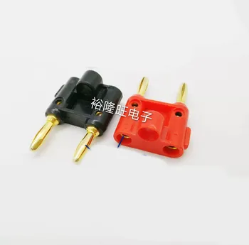 

Smonisia 20pcs/lot Banana Plug 4mm Gold-plating Speaker Amplifier Terminal Socket Cross Double Banana Connector Two-in-one Jack