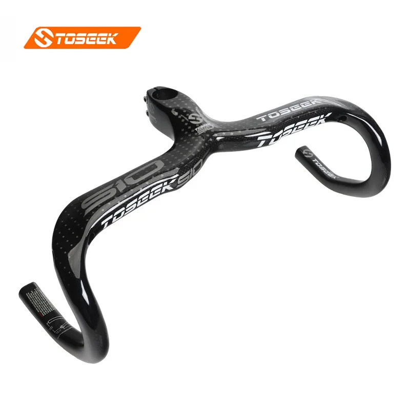 

Full Carbon Fiber Handlebar with Stem 400/420/440*90/100/110/120mm 28.6mm Road Bike Bicycle Parts Cycling Silver Ultralight 380g