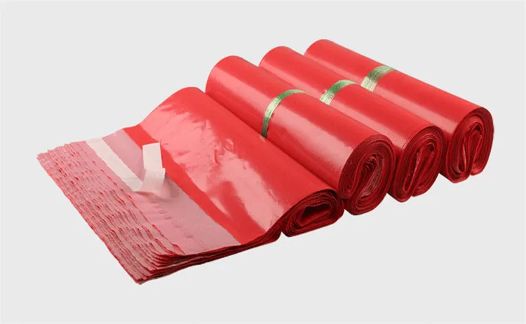 50 шт. толстый глубокий красный конверт сумка самоклеющаяся Курьерская сумка для хранения красный пластиковый поли почтовый пакет Подарочная коробка сумки