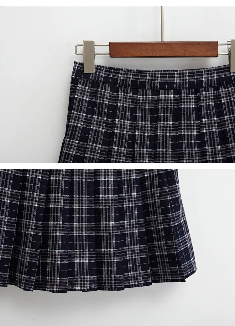 S-3XL, серая, розовая, черная клетчатая юбка, школьная форма, юбка для девочек, милые японские Короткие плиссированные юбки для женщин