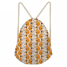 Students Large Drawstrings Bags Cute 3D Animal Fox Print Boys Girls Backpack Softback Multi-function Kids Sack BagsSumka