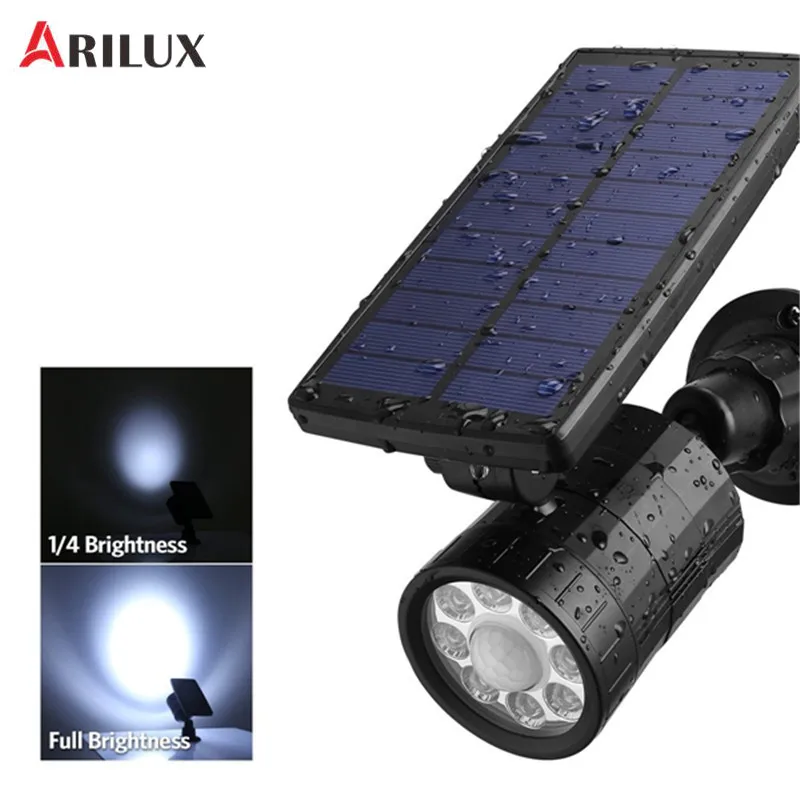 

ARILUX Solar 8 LED PIR Motion Sensor Spotlight Indoor Outdoor Waterproof Landscape Garden Wall Light with 4 Modes Floor Lamp