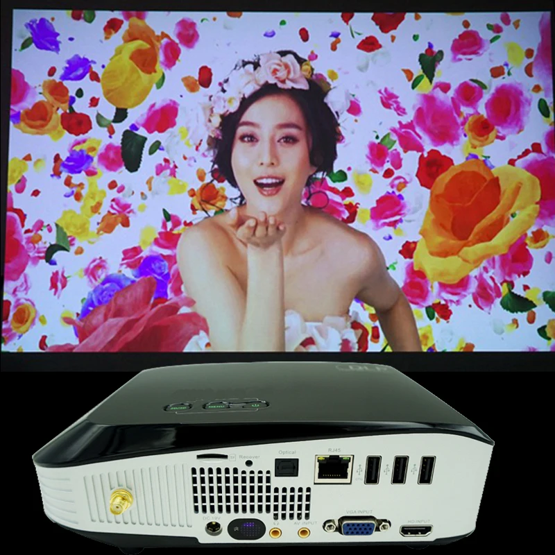 HD projector Multimedia DLP Projector 1280x800 1080P Optical Keystone Usb/av/sd/HDMI/vga Interface Video Games Movie Night