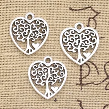 8 шт. подвески сердце Древо жизни 17x19 мм античный покрытый серебром, бронзой Подвески Ювелирных изделий DIY ручной Тибетский поиск ювелирные изделия