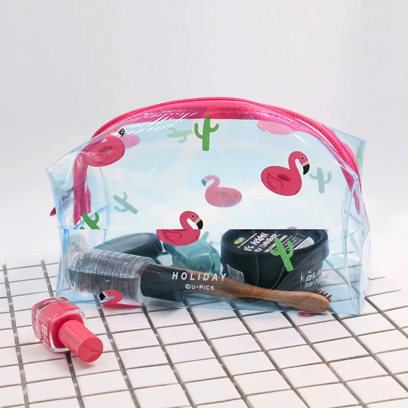 

Women Waterproof PVC Travel Accessory Animal Unicorn Cosmetic Case Clear Toiletry Makeup Storage Organizer Bag Wash Kits Case