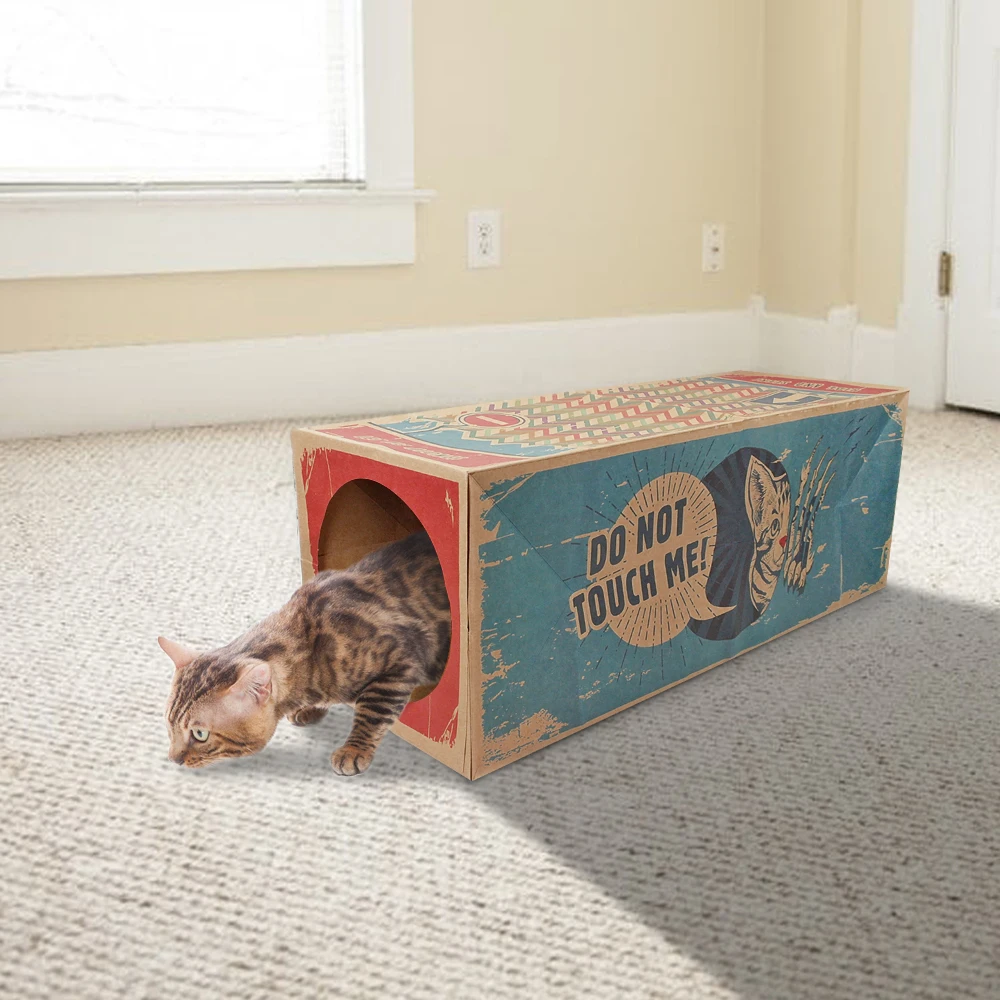 Забавная кошачья туннельная интерактивная игрушка для кошек складной котенок игрушки 2 отверстия картонный туннель для кошек для щенков маленькие животные кролик