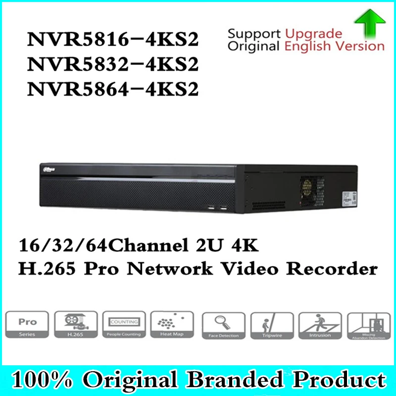 

Original English version 16/32/64CH 2U 4K H.265 Network Video Recorder NVR5832-4KS2 NVR5816-4KS2, NVR5864-4KS2 free DHL shipping