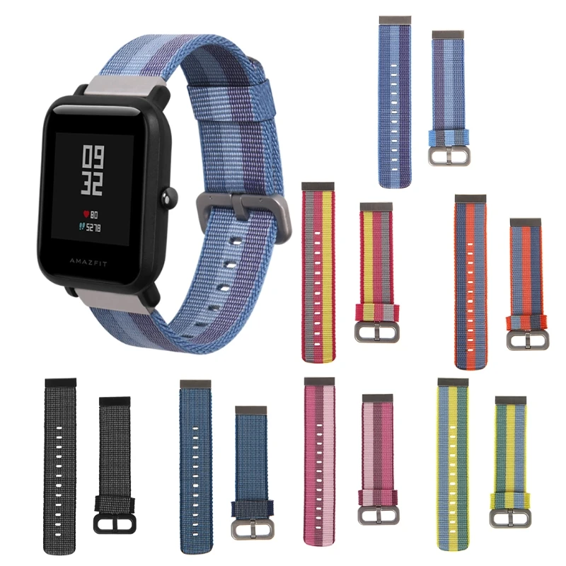 

OOTDTY New 20mm Nylon Braided Wristband Strap For Huami Amazfit Bip PACE Lite Youth Watch Replacement Wristwatch Band
