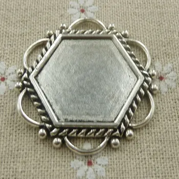 

24 pieces tibetan silver frame connectors 44x43mm #571