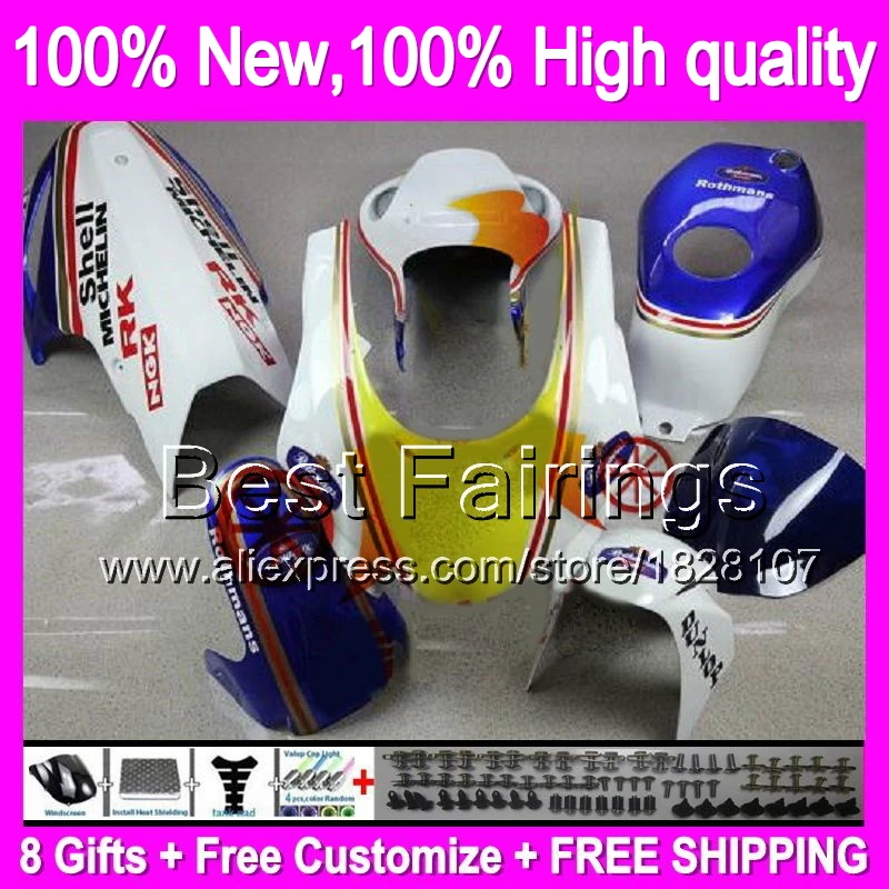 

Fairing For HONDA NSF100 06-10 NSF 100 Blue white 9B8 NSF-100 06 07 08 09 10 2006 2007 2008 2009 2010 Race Factory blue +decal