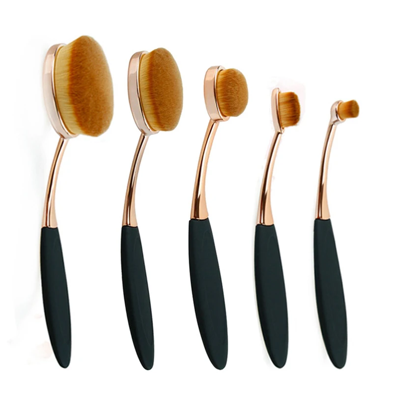 

5Pcs Puff Oval Toothbrush Cream Makeup Foundation Powder Lip Eyeshadow Brushes Kits 88 H7JP