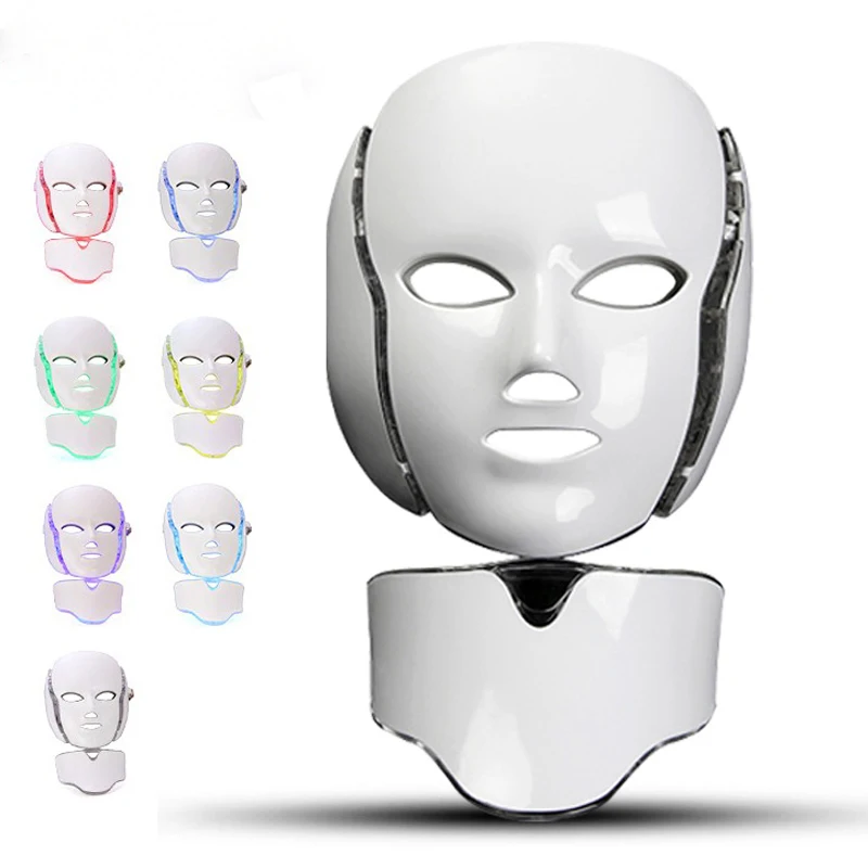 

Hot sales 7 Colors Led Facial Mask Led Korean Photon Therapy Face Mask Machine Light Therapy Acne Mask Neck Beauty Led Mask