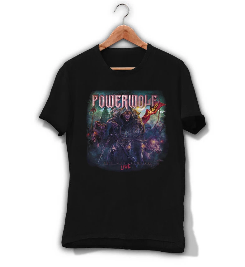 POWERWOLF THE METAL MASS Новая мужская черная футболка HEAVY METAL BAND TEE T SHIRT T Shirt Летние знаменитые футболки Топ Tee плюс размер POWERWOLF THE METAL MASS Новая мужская черная футболка HEAVY METAL BAND TEE T SHIRT T Shirt Летние знаменитые футболки Топ Tee плюс размер