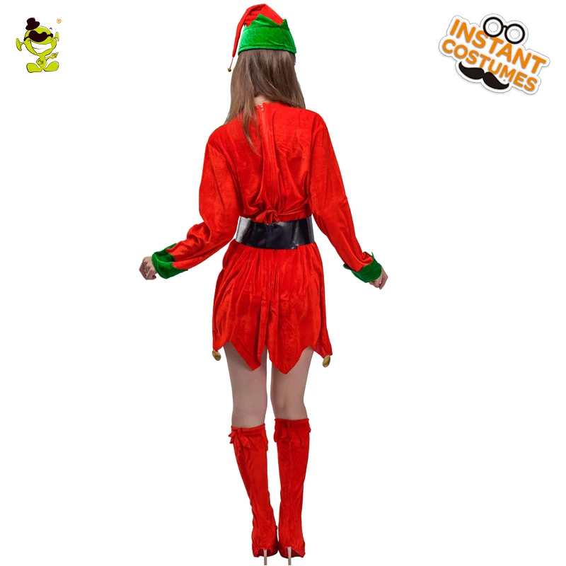Женские рождественские костюмы с изображением эльфа дамы Santa's Little Helper