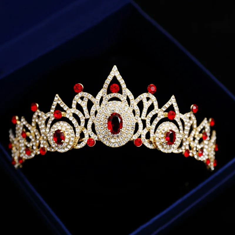 Aliexpress.com : Buy Vintage Baroque Gold Gem Stone Wedding Crowns Red