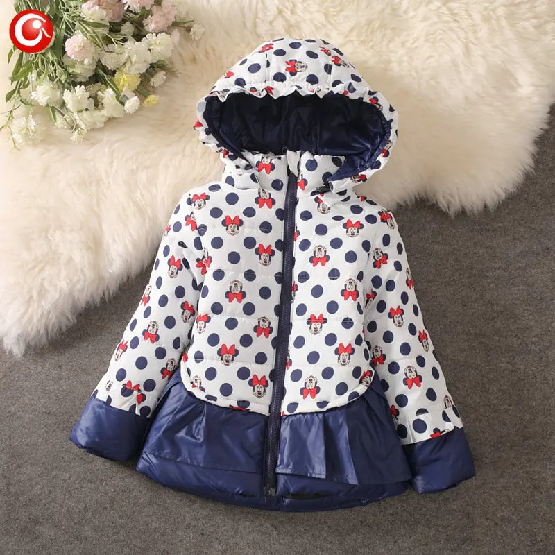 

2016 Cartoon Minnie Winter Jacket For Children's Girls Hooded Kids Girl Warm Down Coat Clothes Fashion Baby Parka Clothing