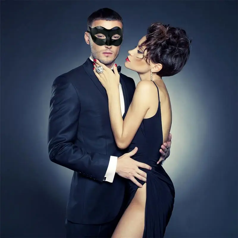 Men Women Masquerade Costume Venetian Masquerade Mask Villain Eye Mask Black Sexy Half Masks For Halloween Party A3