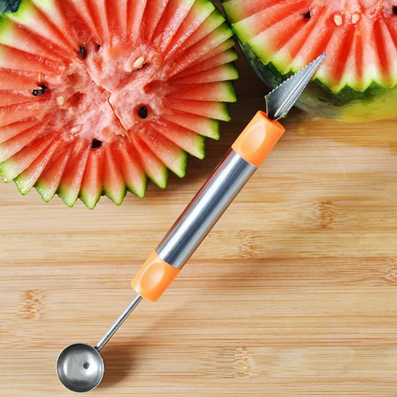 Stainless Steel Melon Baller Fruit Carving Knife Double Side Melon