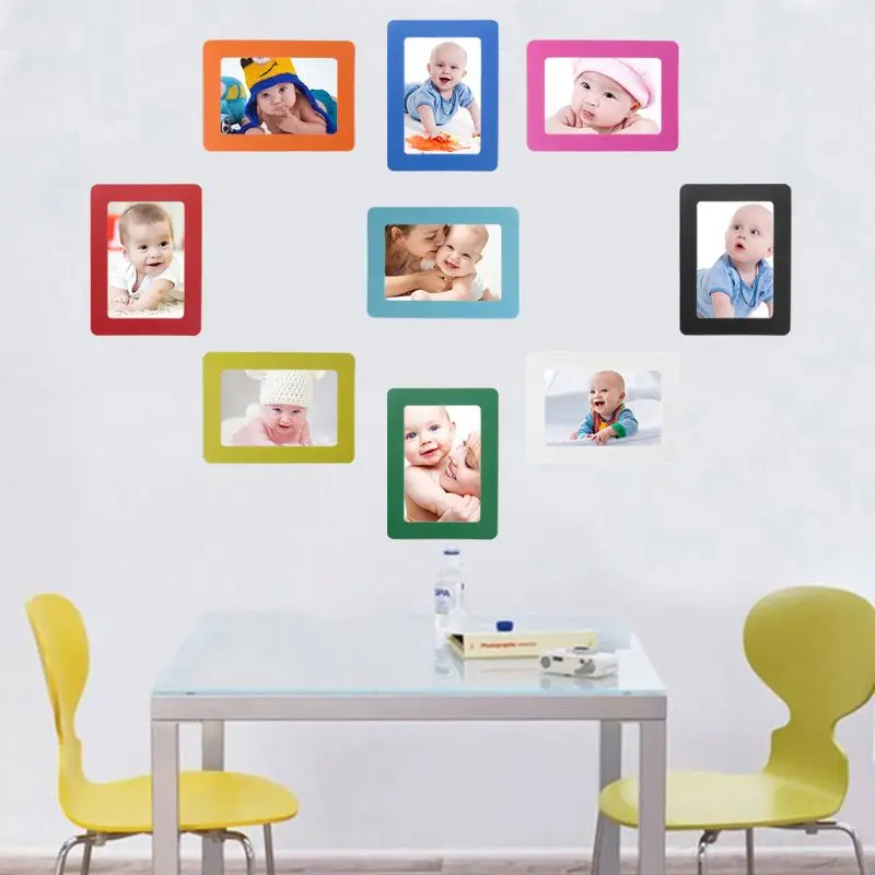 

11.8x16.8cm Colorful Magnetic Picture Frames Photo Magnets Photoframe PVC Refrigerator Sticker DIY Wall Decor 9 Colors