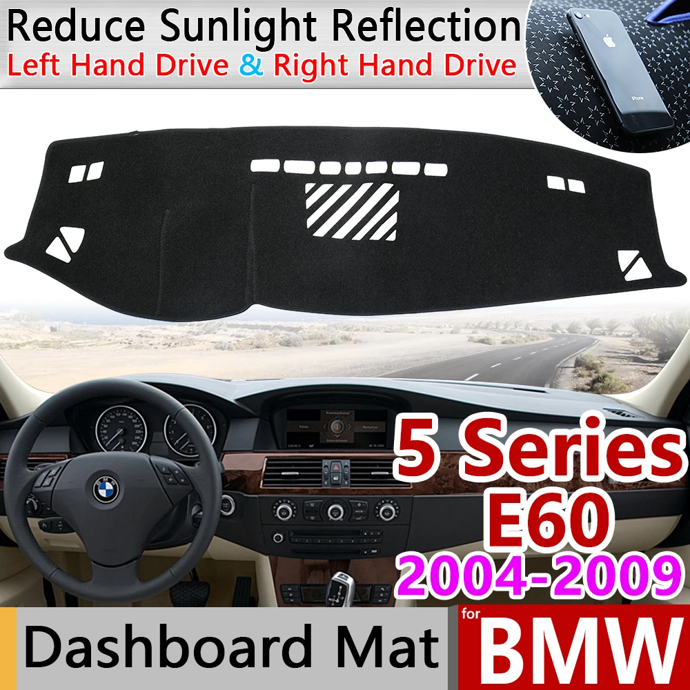 

for BMW 5 Series E60 2004~2009 Anti-Slip Anti-UV Mat Dashboard Cover Pad Dashmat Protect Carpet Accessories 520i 525i 530i 535i