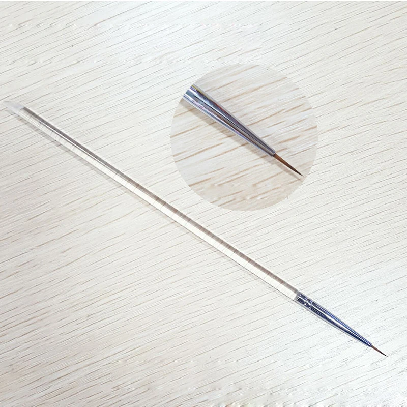 

New Nail Art Brush Transparent Handle Ultra Thin Mink Brush Tip 0# Painting Lining Dotting Tools Manicure Nails Beauty DIY Gift