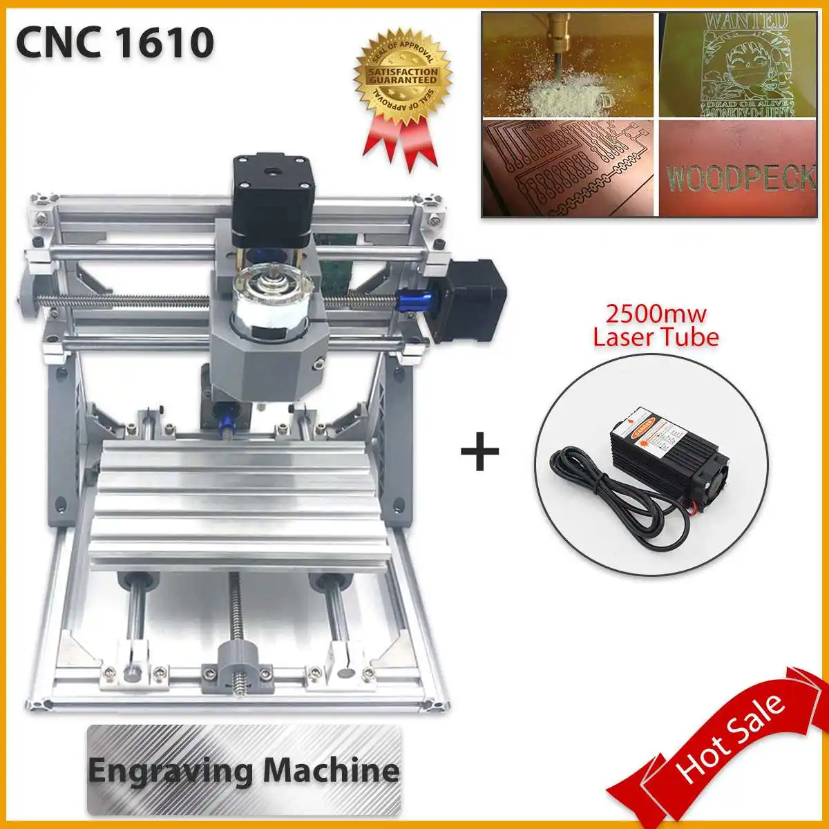 

CNC 1610 2500mw Laser Engraving Machine DIY CNC 3 Axis Bakelite Milling machine PCB Milling Wood Router