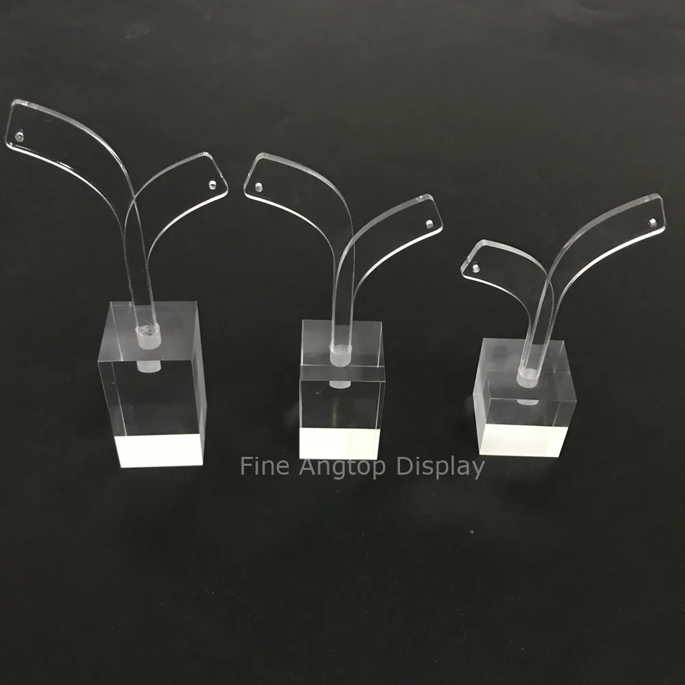 Modern Square Clear Acrylic Earring Holder Display Stand Jewelry