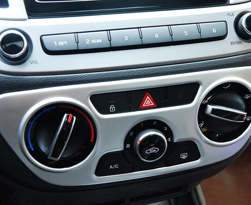 

Car Styling 1PCS ABS Matte Interior Air Condition Adjustment Knob Button Cover Trim For Hyundai Verna Solaris Accent 2018