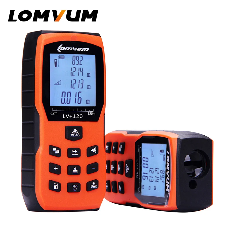 melhor LOMVUM Governante Fita Métrica Trena Medidor Laser Digital Medidor de Distância Medidor Range Finder Lazer Metreler 40 m 50 m 60 m 80100m120m