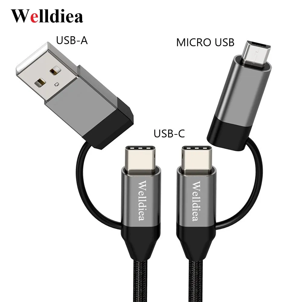 

USB C Cable Welldiea 2.0 Micro USB Fast Charging Cable USB Type C Data cable for Galaxy S8/S9 S9+Xiaomi Huawei LG V30 and More
