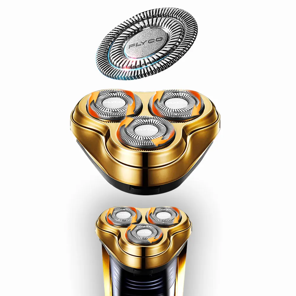 Flyco золотой черный Электрический станок для бритья мужчин уход за лицом Barbeador Golarka